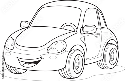  Cartoon Car Drawing Coloring Pages line art vector