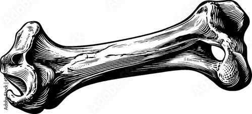 Intricately detailed aged rib bone with curling ends for educational and design use