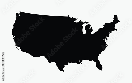 USA map silhouette, American flag fill, patriotic vector illustration