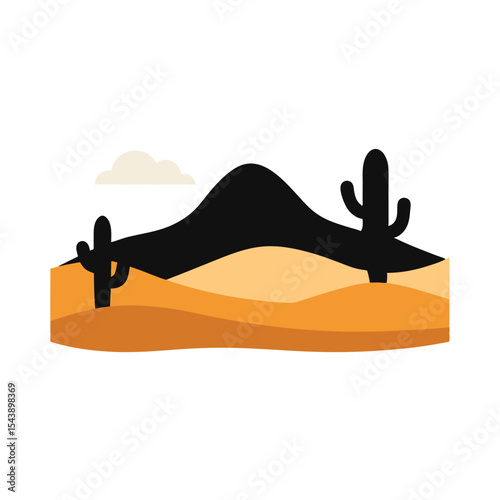 Vector illustration of a woman relaxing on a beach, a silhouette icon embodying beauty and sun