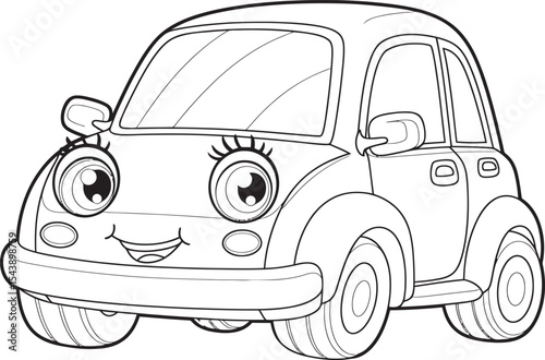 Cartoon Car Drawing Coloring Pages line art vector