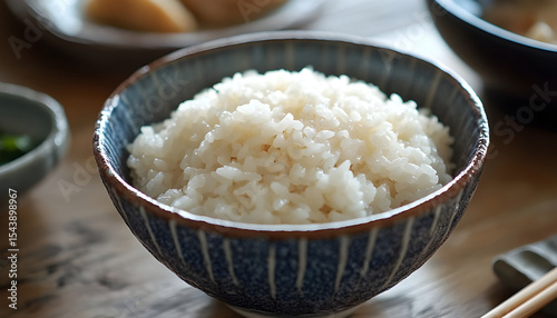 Japanese raw rice served in a masu