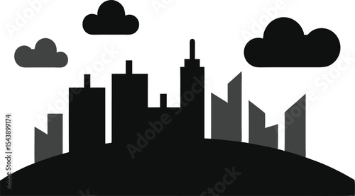A dramatic black silhouette of the Chicago skyline featuring a prominent dollar sign, blending urban architecture with business and travel