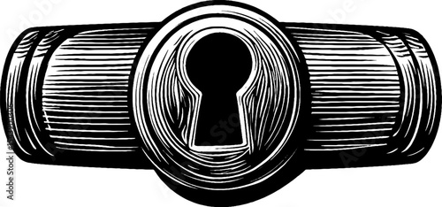 Planetary glyph-engraved symbolic lock with cosmic rings - design for spiritual and mystical themes