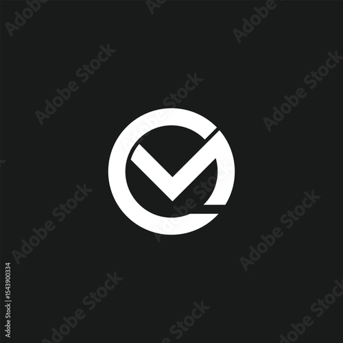 letter CM or MC monogram creative Modern rounded shapes alphabet logo