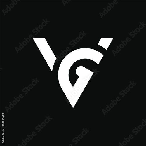 letter Vg or Gv triangle shape simple logo