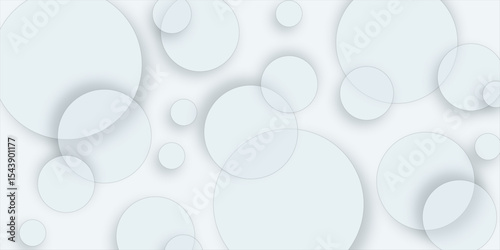 Modern design background for report and project presentation template. Abstract background with circle white abstract geometric background with soft light white paper circles in design .Gray abstract.