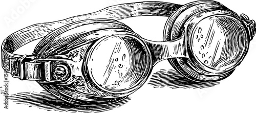 Highly detailed swimming goggles with wet lenses for water sports enthusiasts