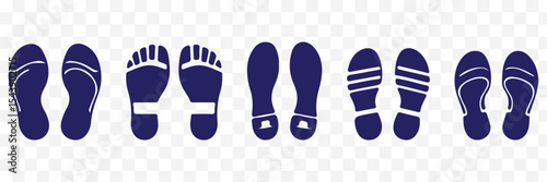 Different human footprints icon. Vector  eps10