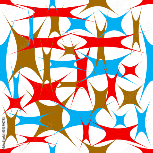 geometric pattern of multicolored elongated stars