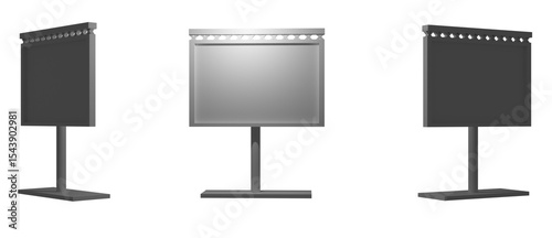 a set of large billboard set for mock up, png. transparent background