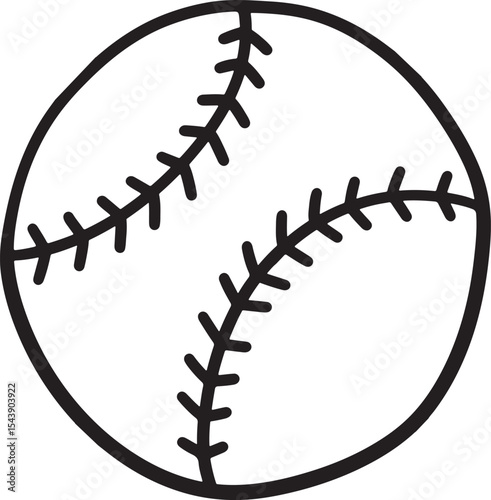 Outline style baseball icon silhouette, baseball Baseball ball icon symbol, outline icon vector silhouette