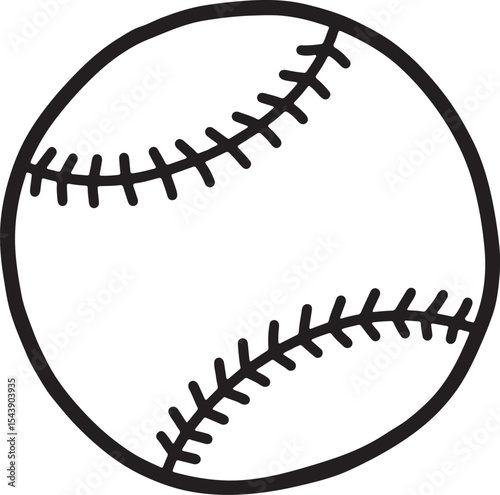 outline icon baseball silhouette, baseball icon symbol vector illustration