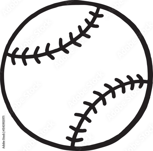 outline icon baseball silhouette, baseball icon symbol vector illustration