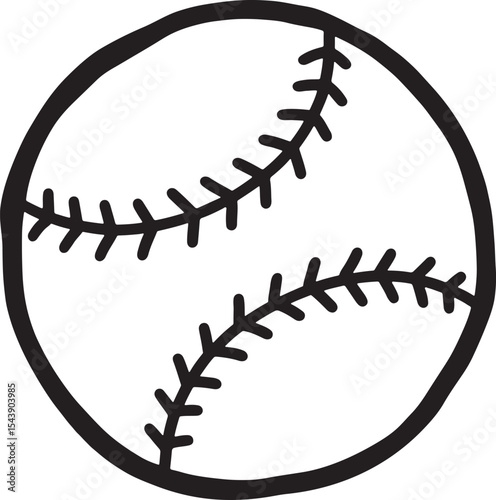 Outline style baseball icon silhouette, baseball Baseball ball icon symbol, outline icon vector silhouette