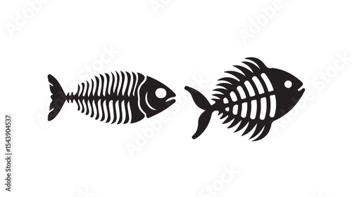 Fish bone icon on white background. fish skeleton sign. fish bone symbol. flat style. vector illustration eps 10.