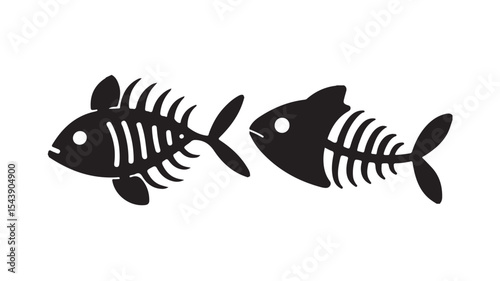Fish bone icon on white background. fish skeleton sign. fish bone symbol. flat style. vector illustration eps 10.
