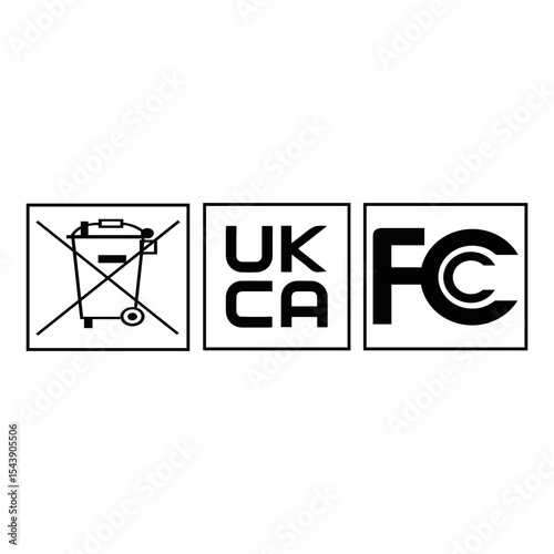 WEE UKCA FCC ICON VECTOR SIGN SYMBOL