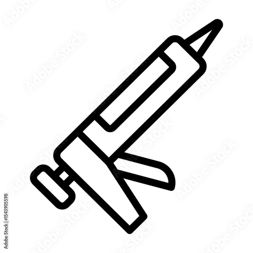 Caulking Gun  Vector Line Icon Design