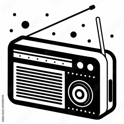 retro radio vector illustration