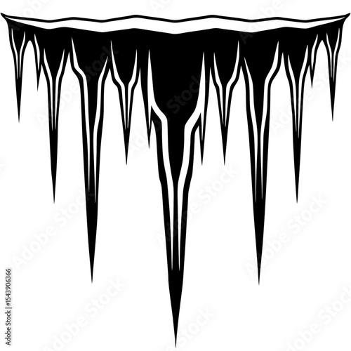 icicles on a black background
