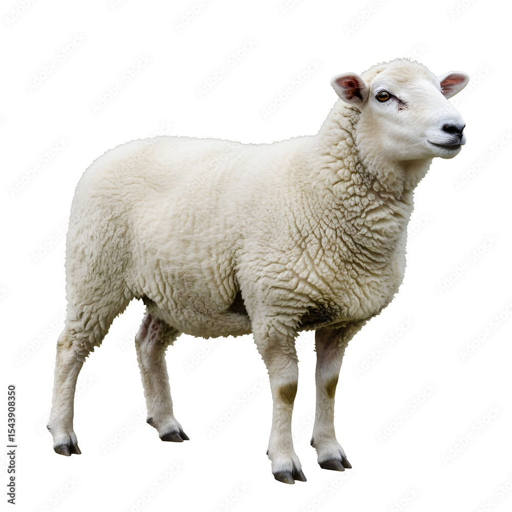Fototapeta premium Realistic sheep in a white background