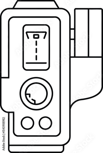 Illustration of a surveying instrument with screen and adjustment knobs