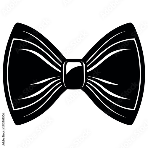 Black bow tie illustration isolated on white background