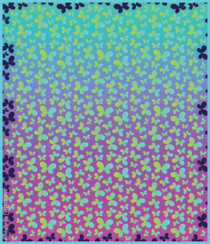 Seamless Gradient Butterfly Pattern Vector