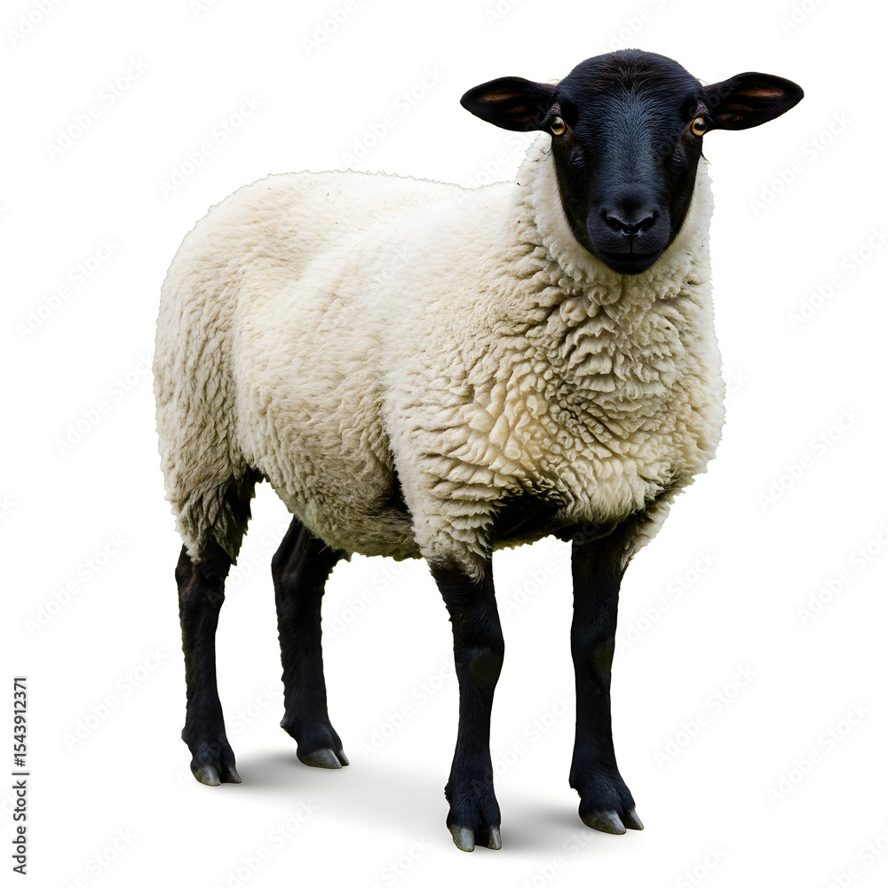 Fototapeta premium Realistic sheep in a white background