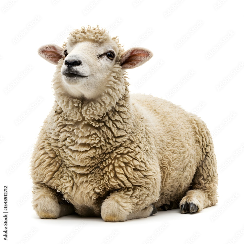 Realistic sheep in a white background Realistic sheep in a white background