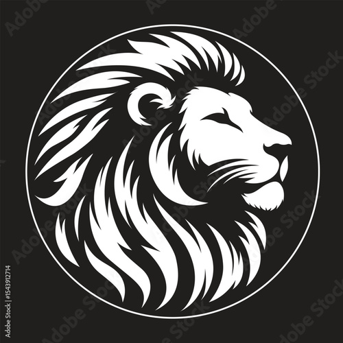Lion Head Vector Logo – Majestic Animal Silhouette Emblem