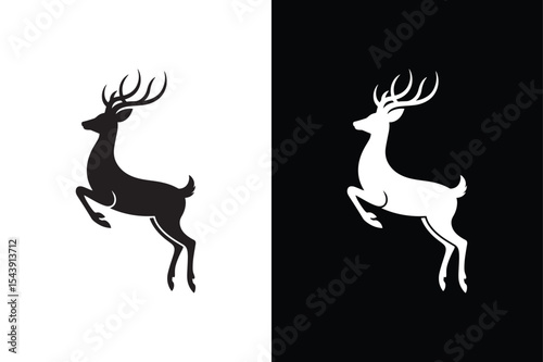Deer icon vector on White Background ,Vector Art Illustration on white background.