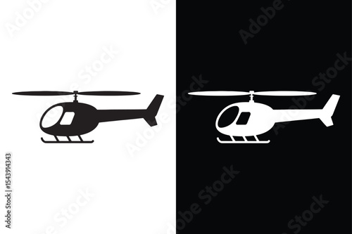 Helicopter icon on White Background Vector Art Illustration on white background.