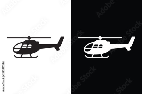 Helicopter icon on White Background Vector Art Illustration on white background.