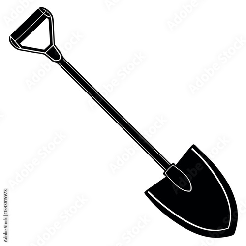 Black shovel icon isolated on white background