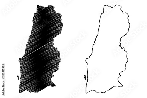 Namibe Province (Provinces of Angola, Republic of Angola) map vector illustration, scribble sketch Mocamedes District map
