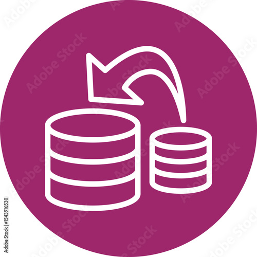 Database Transfer Vector Line White Circles Multicolors