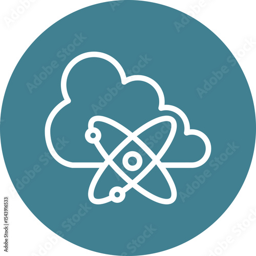 Quantum Computing Vector Line White Circles Multicolors
