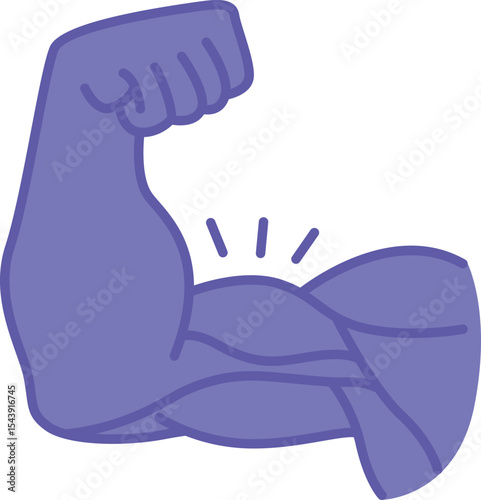 Colored Muscle Icons. Vector Illustration. Human Body Organ Consisting of Tissue and Capable of Contraction. Strong Arm, Biceps. Concept Anatomy
