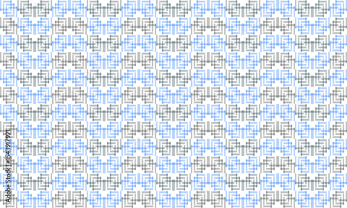 seamless two tone blue and gray zigzag wave line on white pattern, horizontal Zig zag vintage wave  blue on white tile repeat seamless pattern replete image design for fabric printing