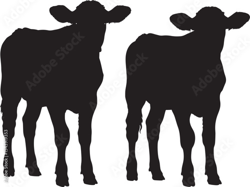 Baby calf animal silhouette vector illustration