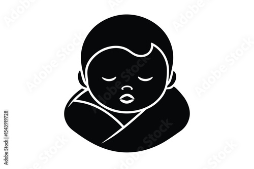 sleepy baby vector icon