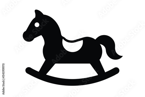 rocking horse vector icon