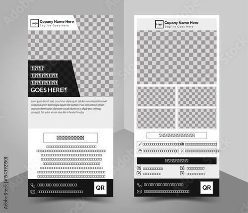 Clean and professional DL (Rack Card) flyer template, perfect for modern businesses, corporate communications, or service promotions. This versatile design features a vertical layout with clear.