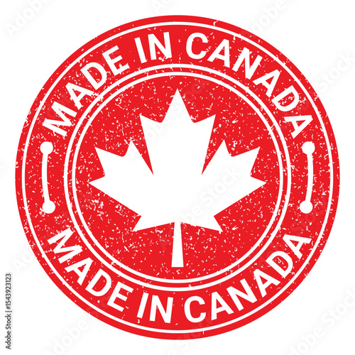 Made in Canada stamp design vector template