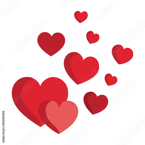 Floating Hearts Cluster Fading into Distance