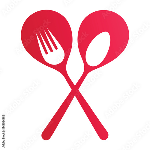 Heart Formed by Two Spoons or Forks Isolated