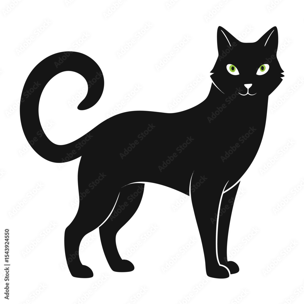 Obraz premium Cat silhouette vector Style with white background 