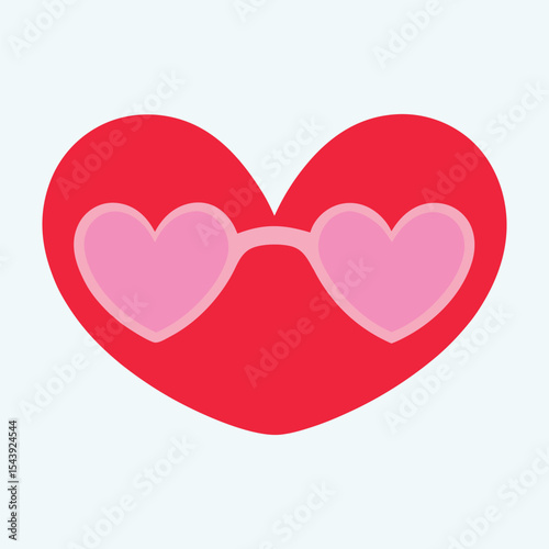 Sunglasses Reflecting Floating Hearts in Lenses